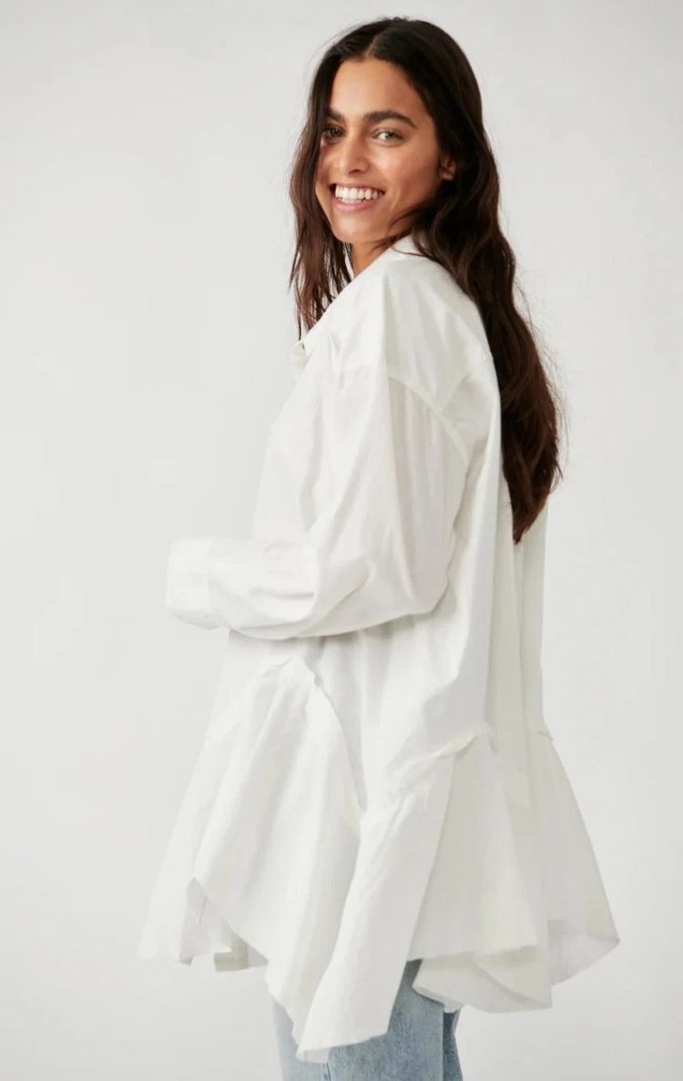 We The Free White Oversized Shirt Dress 3